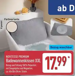 Aldi Nord NOVITESSE PREMIUM Badewannenkissen XXL Angebot
