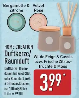 Aldi Nord HOME CREATION Duftkerze/Raumduft Angebot