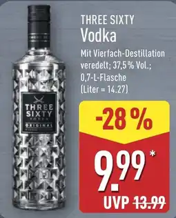 Aldi Nord THREE SIXTY Vodka Angebot