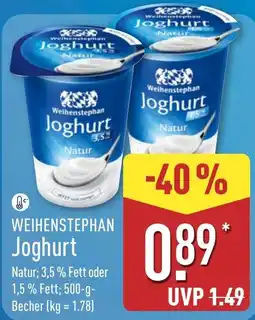 Aldi Nord WEIHENSTEPHAN Joghurt Angebot