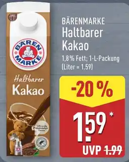 Aldi Nord Bärenmarke Haltbarer Kakao Angebot