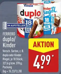 Aldi Nord FERRERO duplo/Kinder Angebot