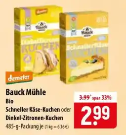Famila Nord Ost Bauck Mühle Schneller Käse-Kuchen oder Dinkel-Zitronen-Kuchen Angebot