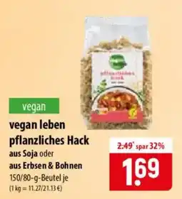 Famila Nord Ost vegan leben pflanzliches Hack Angebot
