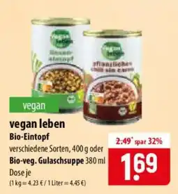 Famila Nord Ost vegan leben Bio-Eintopf Angebot