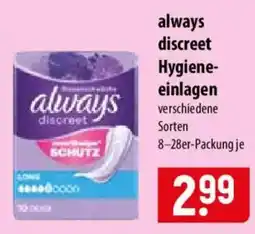 Famila Nord Ost always discreet Hygiene-einlagen Angebot