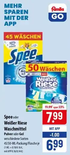 Famila Nord Ost Spee oder Weißer Riese Waschmittel Angebot