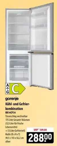 Famila Nord Ost gorenje Kühl- und Gefrierkombination Angebot