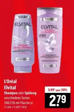 Famila Nord Ost L'Oréal Elvital Shampoo oder Spülung Angebot