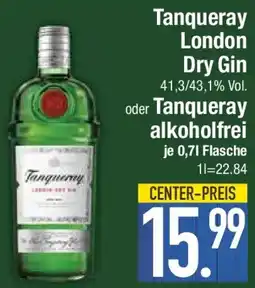 E-Center Tanqueray London Dry Gin oder Tanqueray alkoholfrei Angebot