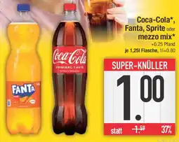E-Center Coca-Cola Fanta Sprite oder mezzo mix Angebot