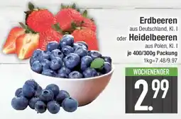 E-Center Erdbeeren oder Heidelbeeren Angebot