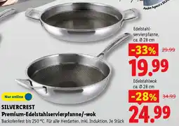 Lidl SILVERCREST Premium-Edelstahlservierpfanne/-wok Angebot