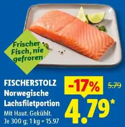 Lidl FISCHERSTOLZ Norwegische Lachsfiletportion Angebot