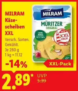 Lidl MILRAM Käsescheiben XXL Angebot