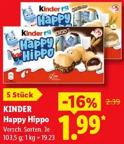 Lidl KINDER Happy Hippo Angebot