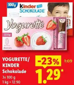 Lidl YOGURETTE/ KINDER Schokolade Angebot