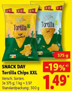 Lidl SNACK DAY Tortilla Chips XXL Angebot
