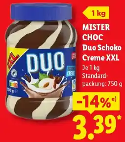 Lidl MISTER CHOC Duo Schoko Creme XXL Angebot