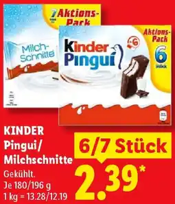 Lidl KINDER Pinguí/Milchschneite Angebot