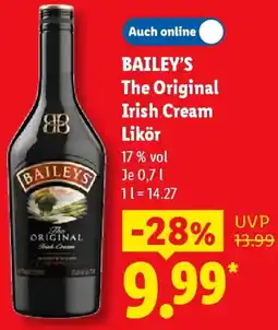 Lidl BAILEY'S The Original Irish Cream Likör Angebot