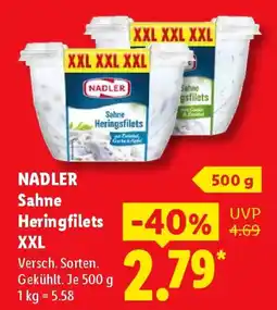 Lidl NADLER Sahne Heringfilets XXL Angebot