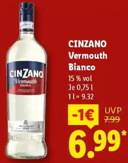 Lidl CINZANO Vermouth Bianco Angebot
