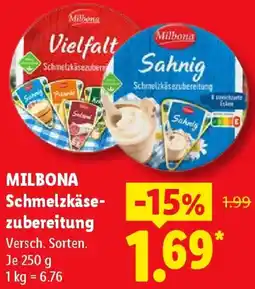 Lidl MILBONA Schmelzkäsezubereitung Angebot