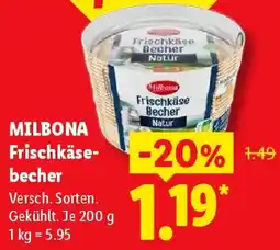 Lidl MILBONA Frischkäsebecher Angebot