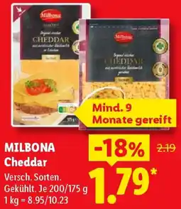 Lidl MILBONA Cheddar Angebot