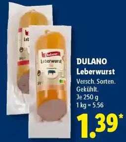 Lidl DULANO Leberwurst Angebot