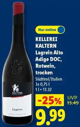 Lidl KELLEREI KALTERN Lagrein Alto Adige DOC, Rotwein, trocken Angebot