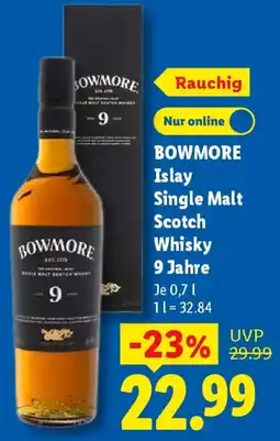 Lidl BOWMORE Islay Single Malt Scotch Whisky 9 Jahre Angebot