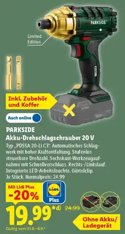 Lidl PARKSIDE Akku-Drehschlagschrauber 20 V Angebot