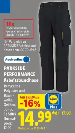 Lidl PARKSIDE PERFORMANCE Arbeitsbundhose Angebot