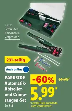 Lidl PARKSIDE Automatik Abisolier und Crimpzangen-Set Angebot