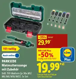 Lidl PARKSIDE Nietmutternzange mit Zubehör Angebot