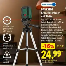 Lidl PARKSIDE Kreuzlinienlaser mit Stativ Angebot