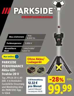 Lidl PARKSIDE PERFORMANCE Akku-LED-Strahler 20 V Angebot