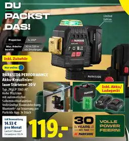 Lidl PARKSIDE PERFORMANCE Akku-Kreuzlinienlaser Starterset 20 V Angebot
