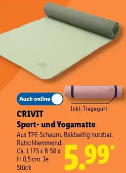 Lidl CRIVIT Sport und Yogamatte Angebot