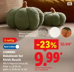 Lidl LIVARNO Dekokissen-Set Kürbis Bouclé Angebot