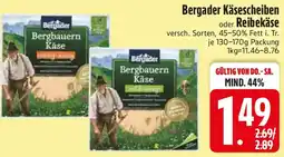 Edeka Bergader Käsescheiben oder Reibekäse Angebot
