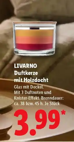 Lidl LIVARNO Duftkerze mit Holzdocht Angebot