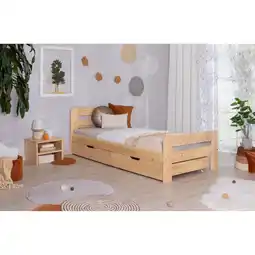 Netto Marken-Discount TiCAA Einzelbett Doppelbett Bert Kiefer Natur aus Massivholz Angebot