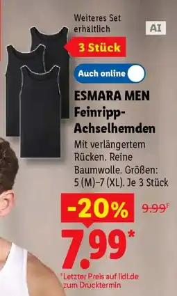 Lidl ESMARA MEN Feinripp-Achselhemden Angebot