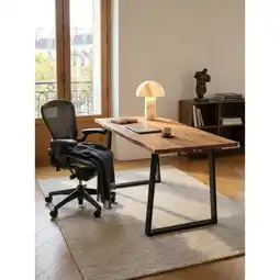 Netto Marken-Discount Schreibtisch Massivholz Baumkante Trapezgestell, Akazie 120x60x76 cm Angebot