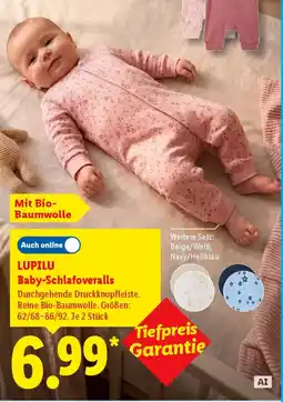 Lidl LUPILU Baby-Schlafoveralls Angebot