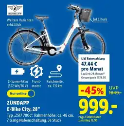 Lidl ZÜNDAPP E-Bike City, 28" Angebot