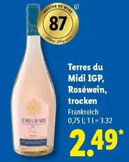 Lidl Terres du Midi IGP, Roséwein, trocken Angebot